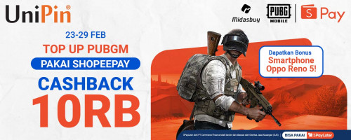 Top Up Unknown Cash di UniPin pakai ShopeePay Dapatkan Cashback 10Ribu Koin Shopee & Bonus HP Oppo Reno 5!